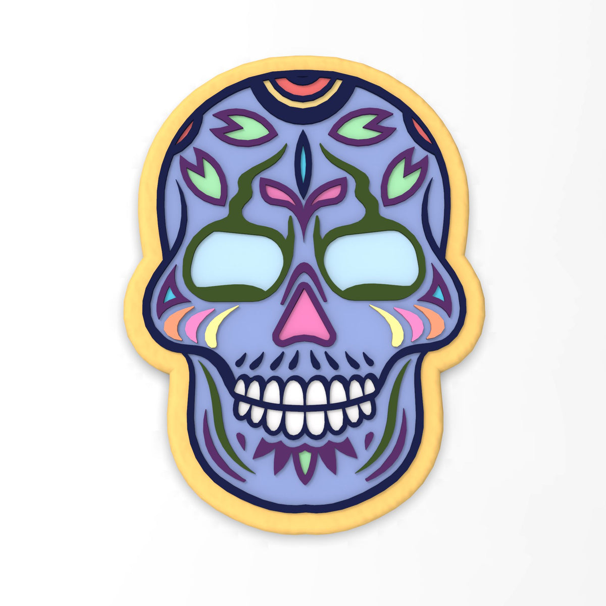 Day of the Dead Skull Cookie Cutter | Stamp | Stencil #4