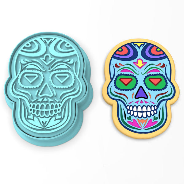 Day of the Dead Skull Cookie Cutter | Stamp | Stencil #5