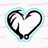 Deer Antler Hook Cookie Cutter | Stamp | Stencil #1