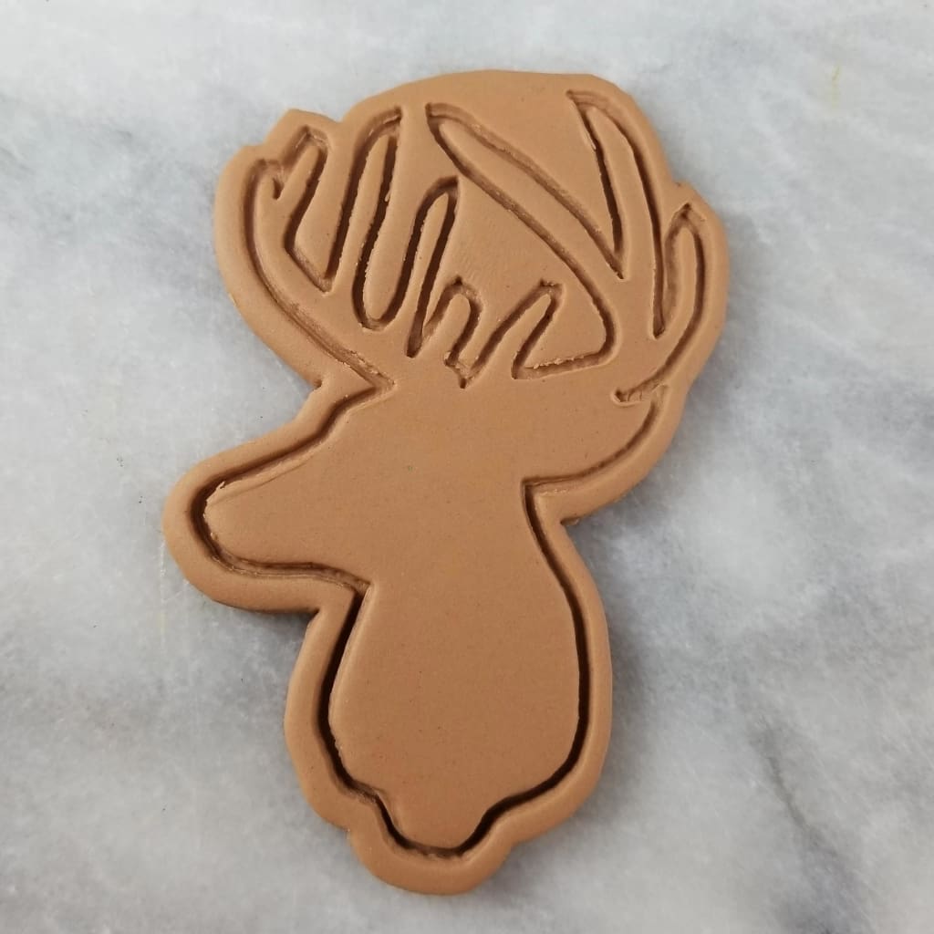 Deer Antlers Cookie Cutter Outline & Stamp 2