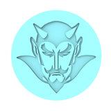 Devils Cookie Cutter | Stamp | Stencil Animals & Dinosaurs Cookie Cutter Lady MINI - 2 Inches (5cm) Debosser ONLY 