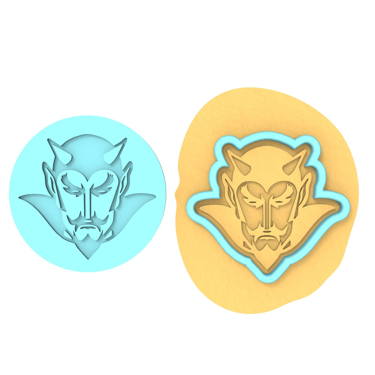 Devils Cookie Cutter | Stamp | Stencil Animals & Dinosaurs Cookie Cutter Lady MINI - 2 Inches (5cm) **BUNDLE** Cutter + Debosser 