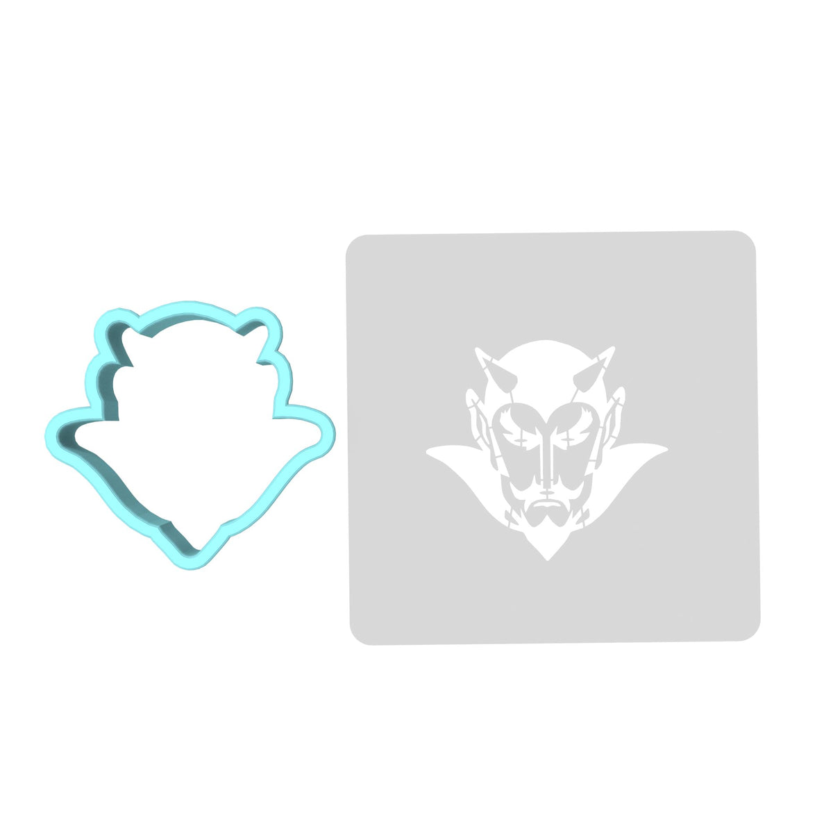Devils Cookie Cutter | Stamp | Stencil Animals & Dinosaurs Cookie Cutter Lady MINI - 2 Inches (5cm) **BUNDLE** Cutter + Stencil 