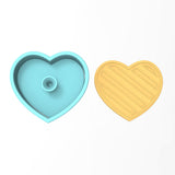 Diagonal Striped Heart Cookie Cutter | Stamp | Stencil #1