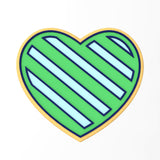 Diagonal Striped Heart Cookie Cutter | Stamp | Stencil #1