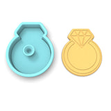 Diamond Wedding Ring Cookie Cutter | Stamp | Stencil #1