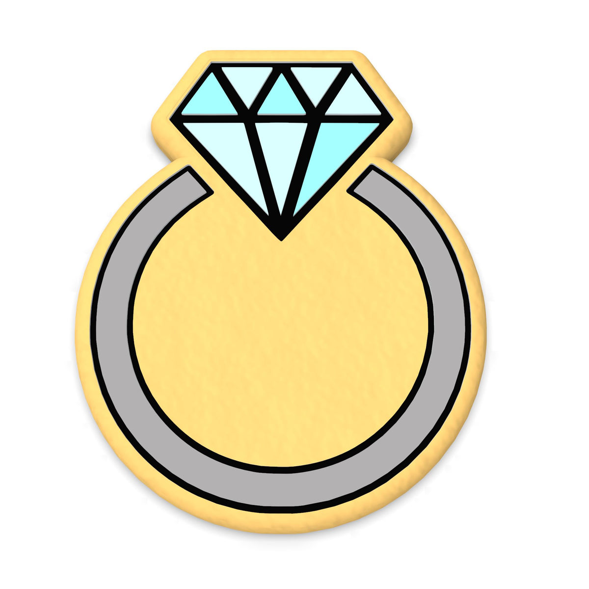 Diamond Wedding Ring Cookie Cutter | Stamp | Stencil #1