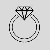 Diamond Wedding Ring Cookie Cutter | Stamp | Stencil #1