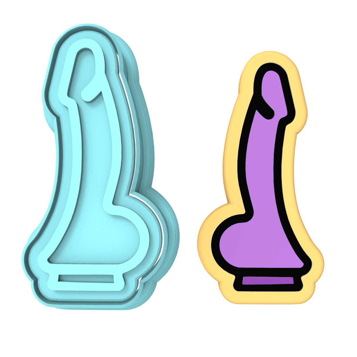 Dildo Cookie Cutter | Stamp | Stencil #1 Bachelorette & Bachelor Cookie Cutter Lady MINI - 2 Inches (5cm) **BUNDLE** Cutter + Stamp 