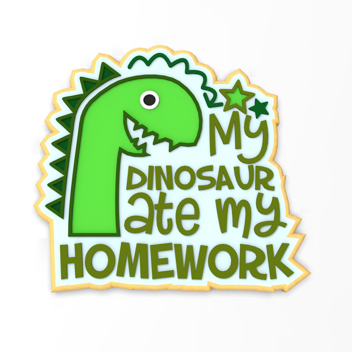 Dinosaur Ate My Homework Cookie Cutter | Stamp | Stencil #1