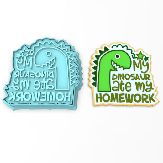 Dinosaur Ate My Homework Cookie Cutter | Stamp | Stencil #1