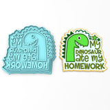 Dinosaur Ate My Homework Cookie Cutter | Stamp | Stencil #1