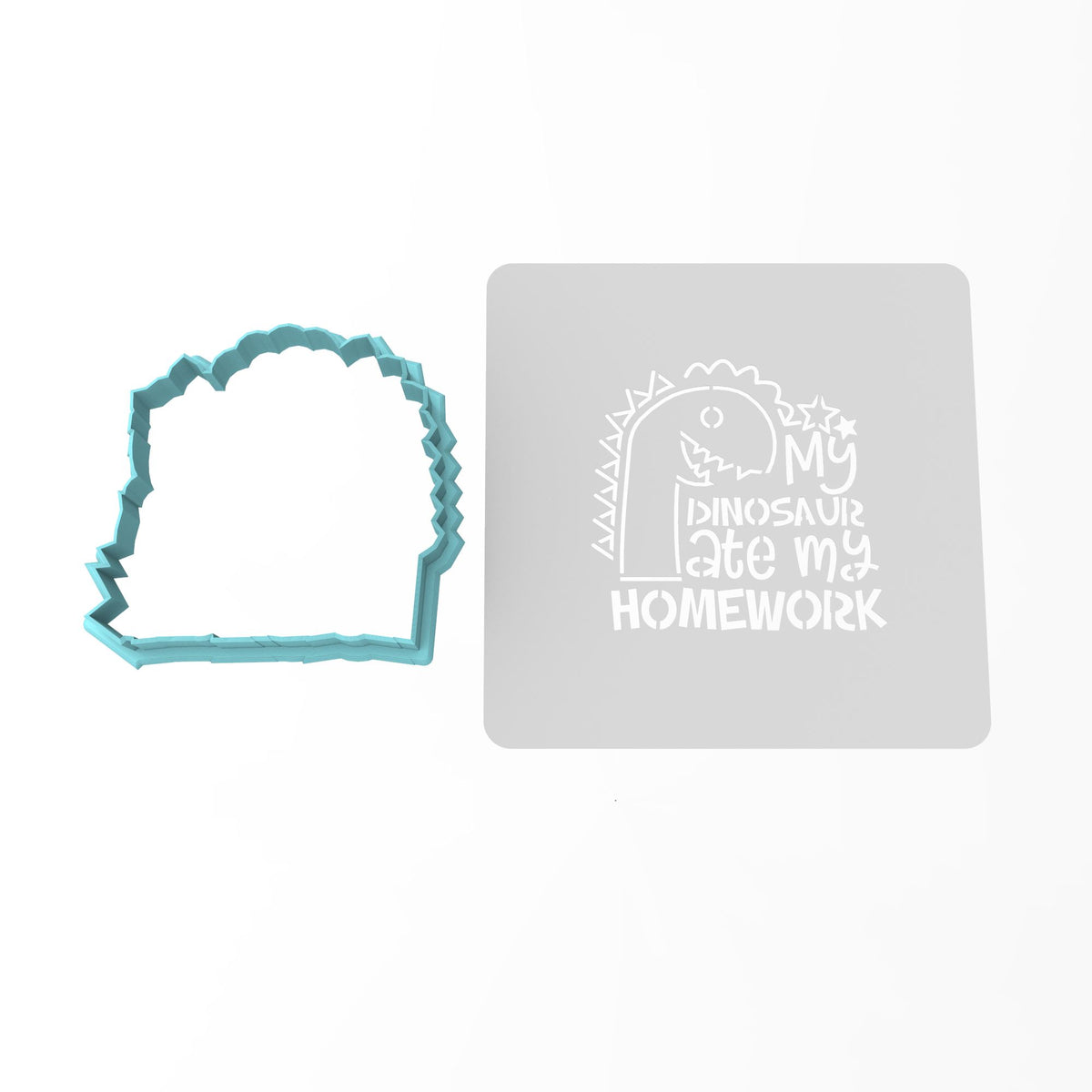 Dinosaur Ate My Homework Cookie Cutter | Stamp | Stencil #1