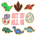 Dinosaur Cutesy Cookie Cutter Set of 8 Animals & Dinosaurs Cookie Cutter Lady 