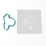 Dirt Bike Rider Cookie Cutter | Stamp | Stencil #1