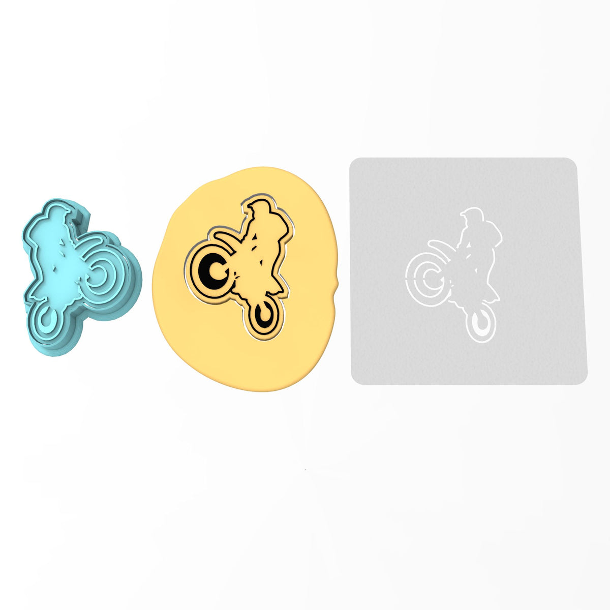 Dirt Bike Rider Cookie Cutter | Stamp | Stencil #1