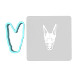 Doberman Pinscher Cookie Cutter | Stamp | Stencil #1 Animals & Dinosaurs Cookie Cutter Lady MINI - 2 Inches (5cm) **BUNDLE** Cutter + Stencil 