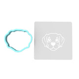 Dog Face Cookie Cutter | Stamp | Stencil #A Animals & Dinosaurs Cookie Cutter Lady MINI - 2 Inches (5cm) **BUNDLE** Cutter + Stencil 