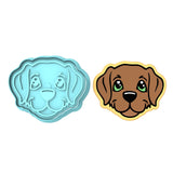 Dog Face Cookie Cutter | Stamp | Stencil #A Animals & Dinosaurs Cookie Cutter Lady MINI - 2 Inches (5cm) **BUNDLE** Cutter + Stamp 