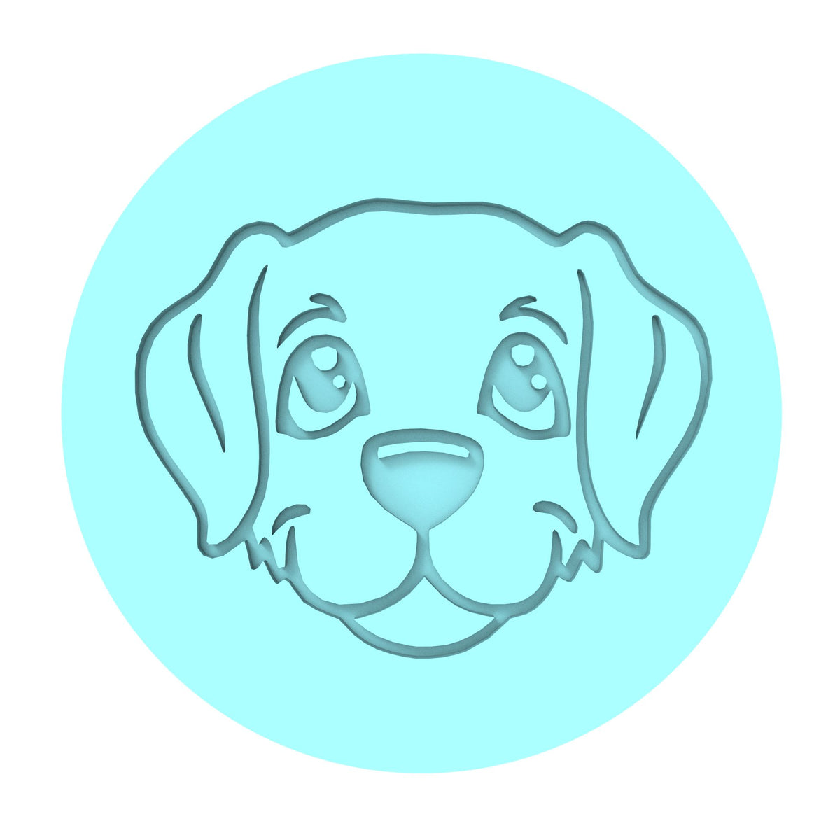 Dog Face Cookie Cutter | Stamp | Stencil #A Animals & Dinosaurs Cookie Cutter Lady MINI - 2 Inches (5cm) Debosser ONLY 