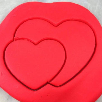 Double Heart Cookie Cutter  Outline & Stamp
