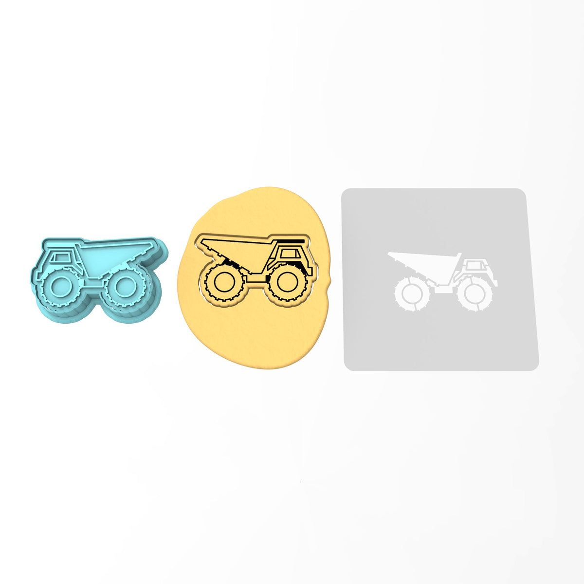 Dump Truck Cookie Cutter | Stamp | Stencil #1
