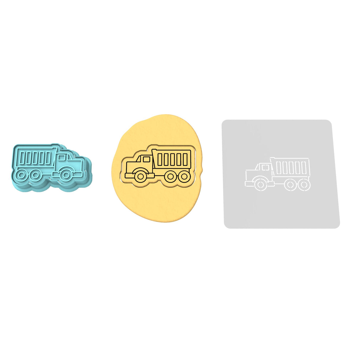 Dump Truck Cookie Cutter | Stamp | Stencil #2