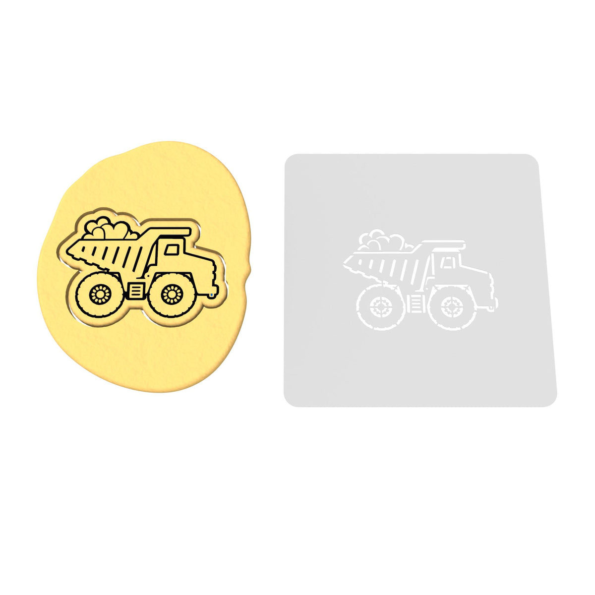Dump Truck Hearts Cookie Cutter | Stamp | Stencil #1 Comic Book / Vehicles Cookie Cutter Lady 2 Inch Small Cupcake Stamp Only Yes