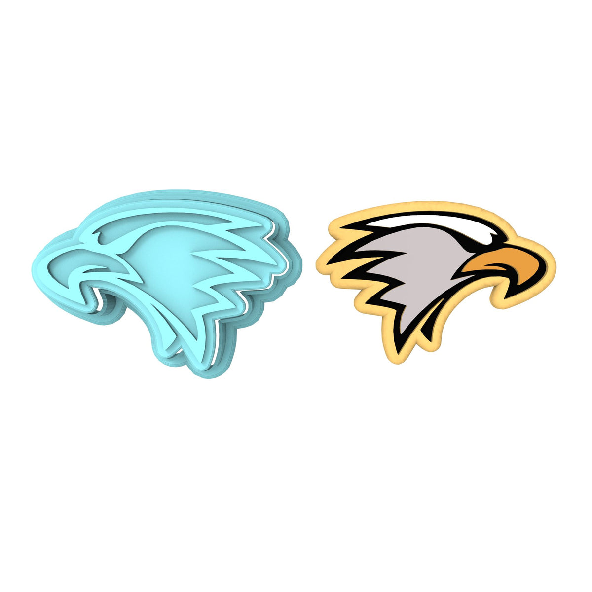 Eagle Head Cookie Cutter | Stamp | Stencil #1 Animals & Dinosaurs Cookie Cutter Lady MINI - 2 Inches (5cm) **BUNDLE** Cutter + Stamp 