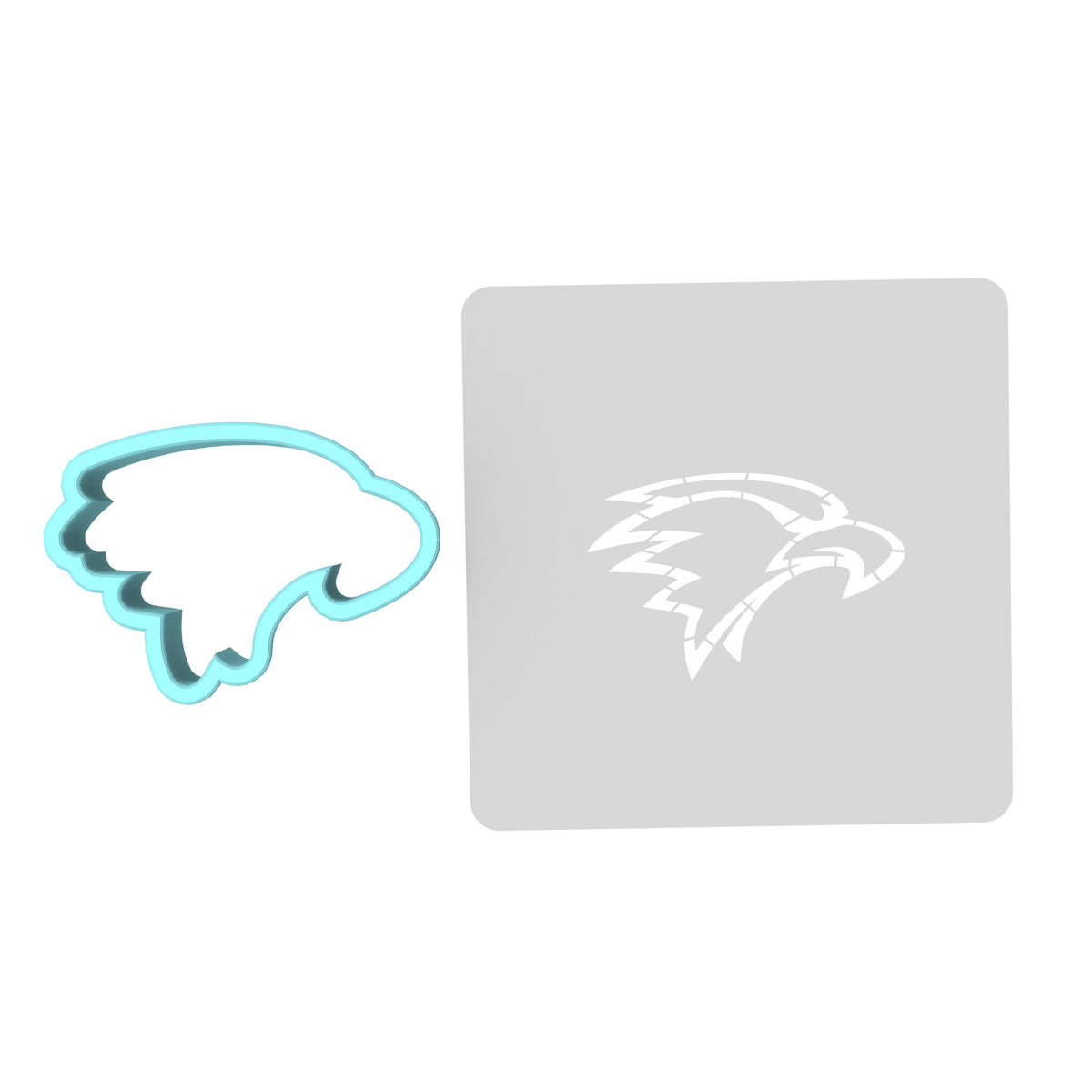 Eagle Head Cookie Cutter | Stamp | Stencil #1 Animals & Dinosaurs Cookie Cutter Lady MINI - 2 Inches (5cm) **BUNDLE** Cutter + Stencil 