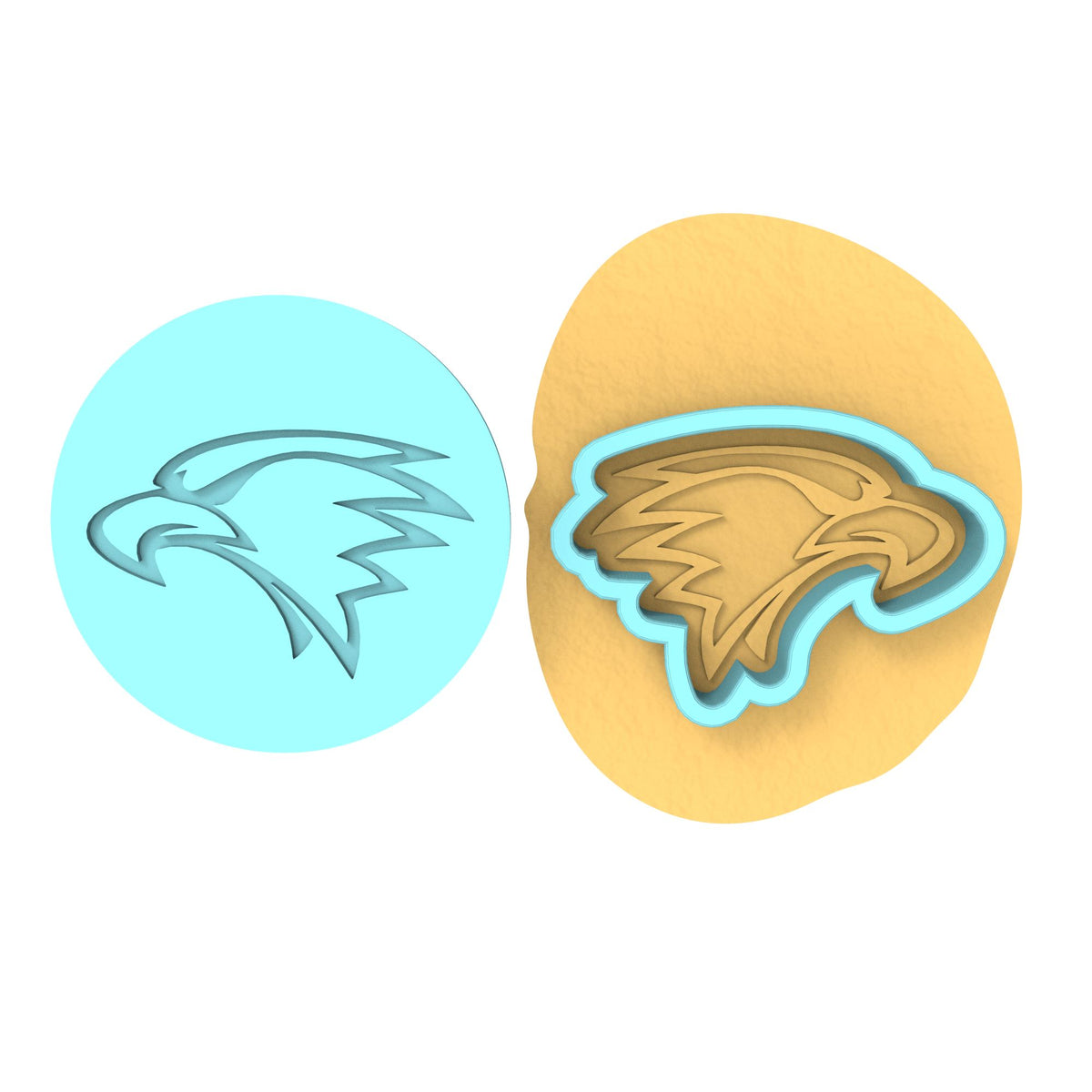 Eagle Head Cookie Cutter | Stamp | Stencil #1 Animals & Dinosaurs Cookie Cutter Lady MINI - 2 Inches (5cm) **BUNDLE** Cutter + Debosser 