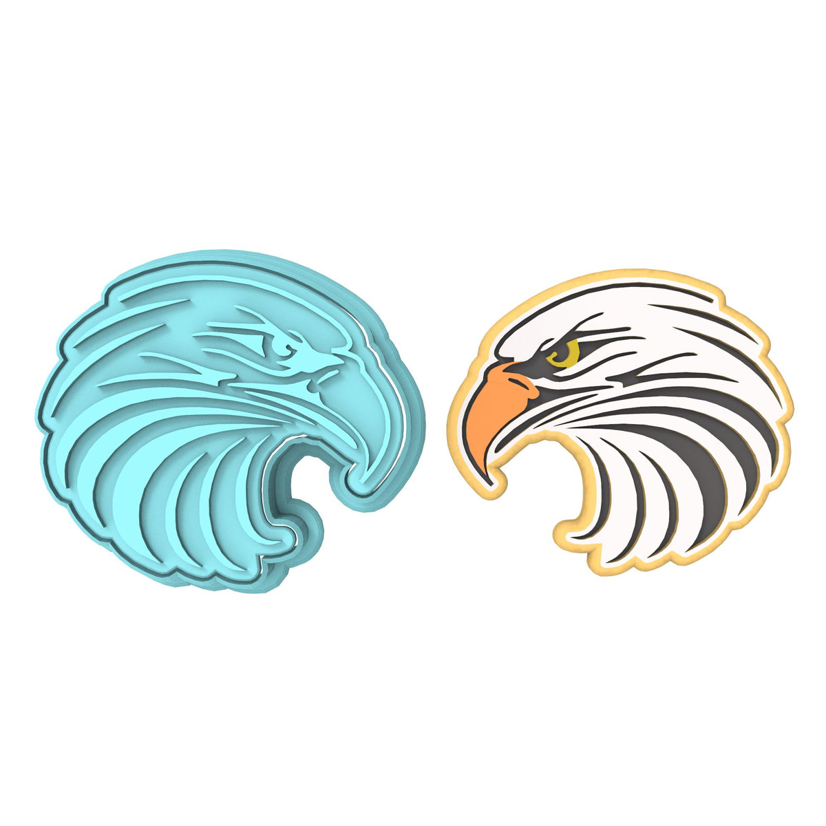 Eagle Head Cookie Cutter | Stamp | Stencil #2C Animals & Dinosaurs Cookie Cutter Lady MINI - 2 Inches (5cm) **BUNDLE** Cutter + Stamp 