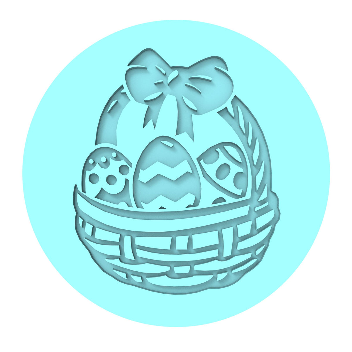 Easter Basket Cookie Cutter | Stamp | Stencil #1 Animals & Dinosaurs Cookie Cutter Lady MINI - 2 Inches (5cm) Debosser ONLY 