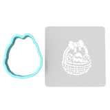 Easter Basket Cookie Cutter | Stamp | Stencil #1 Animals & Dinosaurs Cookie Cutter Lady MINI - 2 Inches (5cm) **BUNDLE** Cutter + Stencil 