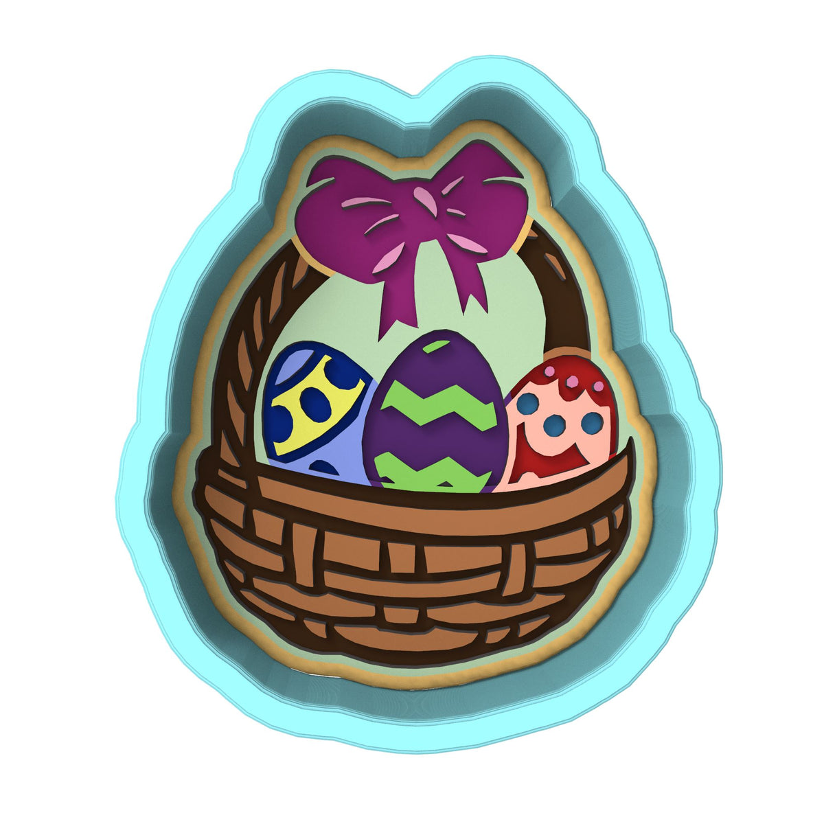 Easter Basket Cookie Cutter | Stamp | Stencil #1 Animals & Dinosaurs Cookie Cutter Lady 