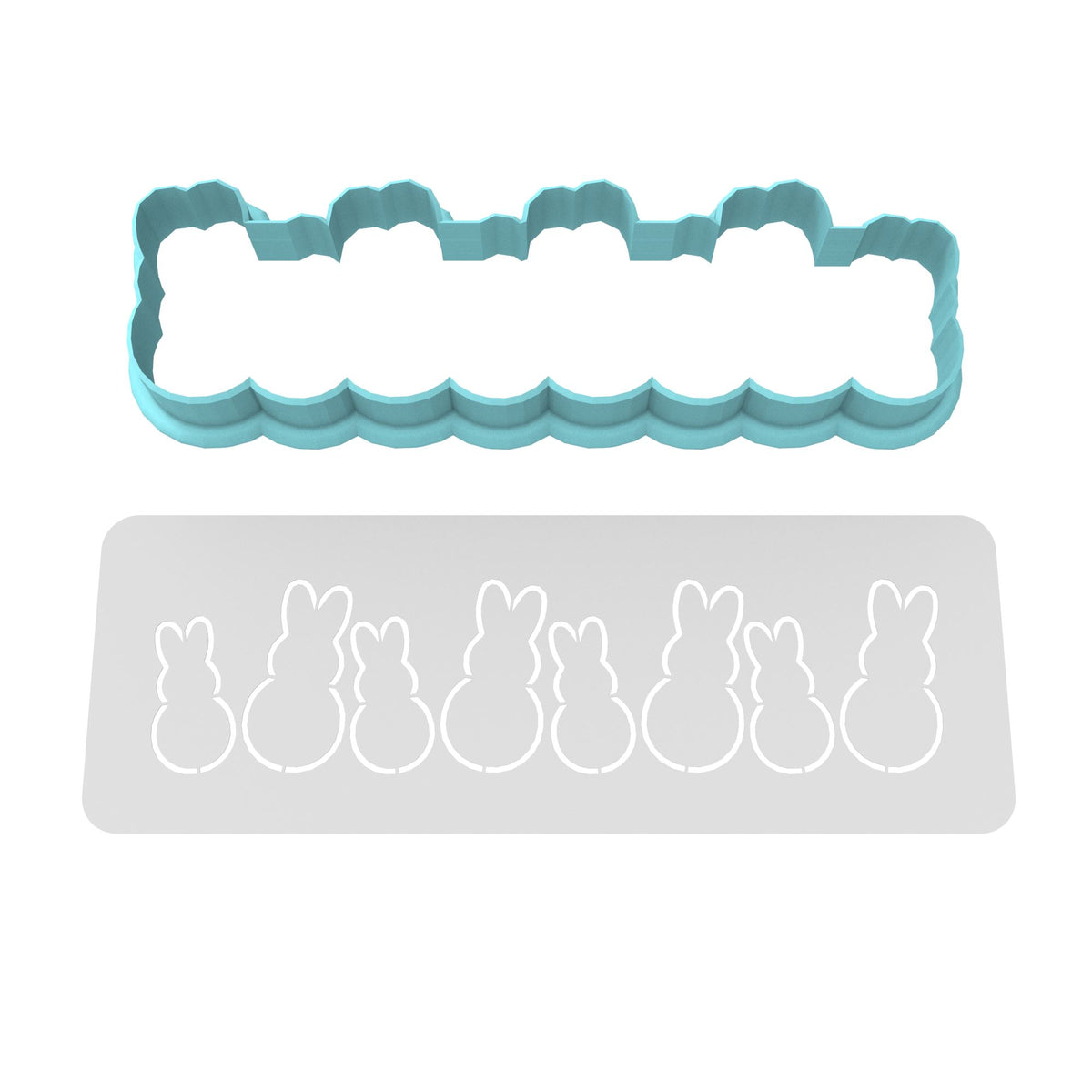 Easter Bunny Cake Border Cookie Cutter | Stamp | Stencil