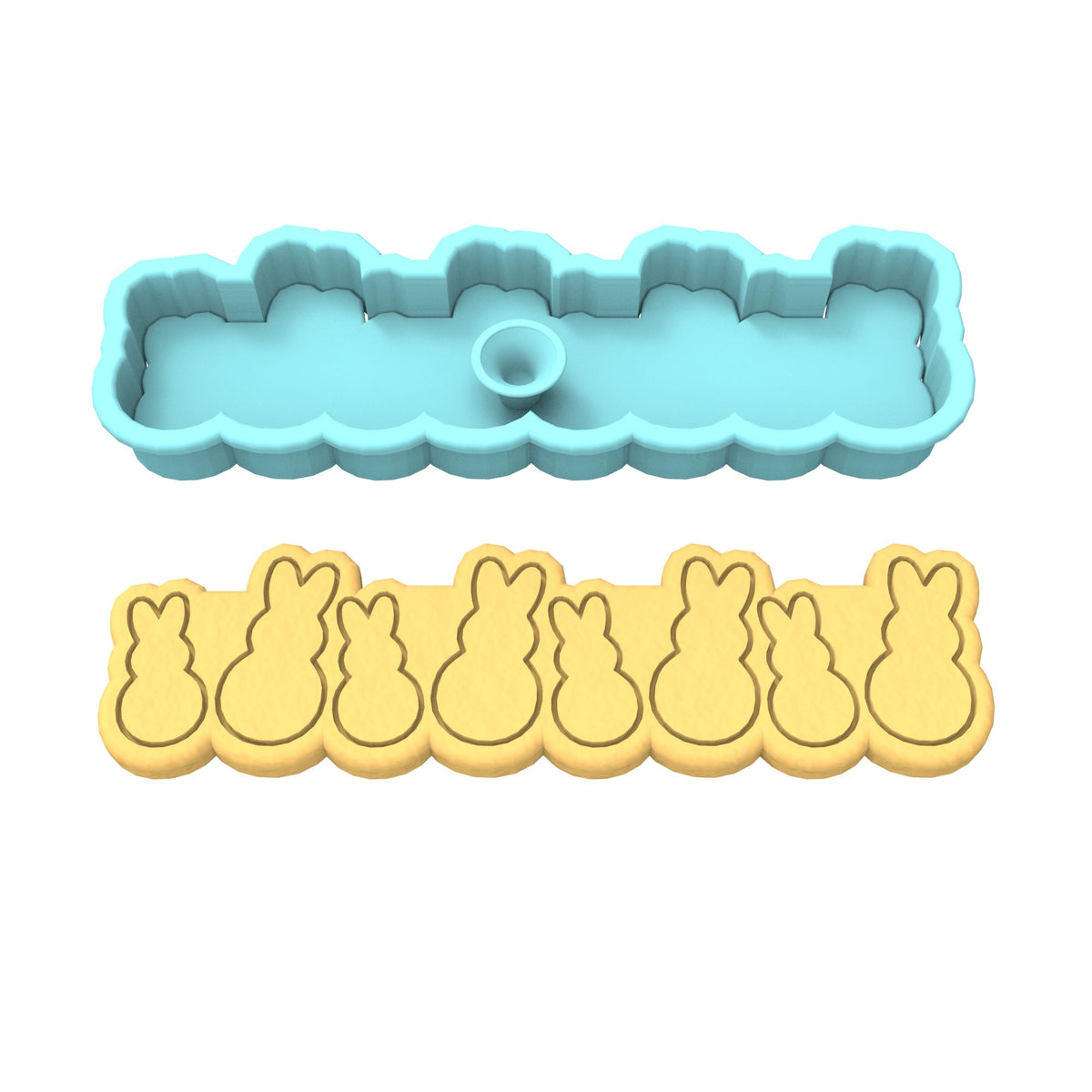 Easter Bunny Cake Border Cookie Cutter | Stamp | Stencil