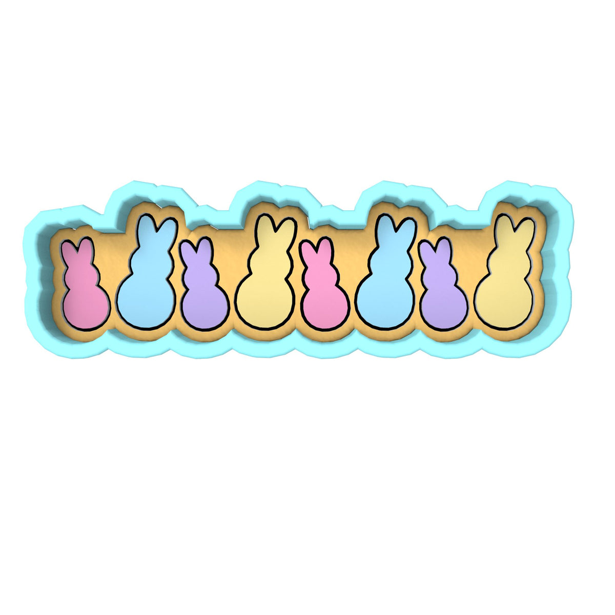 Easter Bunny Cake Border Cookie Cutter | Stamp | Stencil
