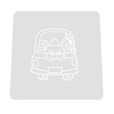 Easter Bunny Truck Blank Plate Cookie Cutter | Stamp | Stencil #1 Animals & Dinosaurs Cookie Cutter Lady MINI - 2 Inches (5cm) Stencil ONLY 