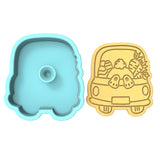 Easter Bunny Truck Blank Plate Cookie Cutter | Stamp | Stencil #1 Animals & Dinosaurs Cookie Cutter Lady 