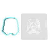 Easter Bunny Truck Butt Cookie Cutter | Stamp | Stencil #1 Animals & Dinosaurs Cookie Cutter Lady MINI - 2 Inches (5cm) **BUNDLE** Cutter + Stencil 