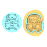 Easter Bunny Truck Butt Cookie Cutter | Stamp | Stencil #1 Animals & Dinosaurs Cookie Cutter Lady MINI - 2 Inches (5cm) **BUNDLE** Cutter + Debosser 