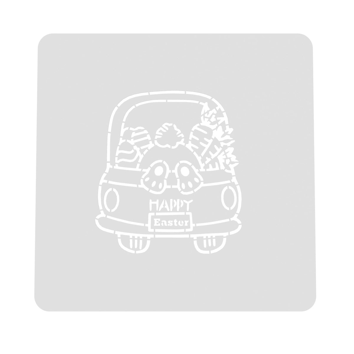 Easter Bunny Truck Butt Cookie Cutter | Stamp | Stencil #1 Animals & Dinosaurs Cookie Cutter Lady MINI - 2 Inches (5cm) Stencil ONLY 