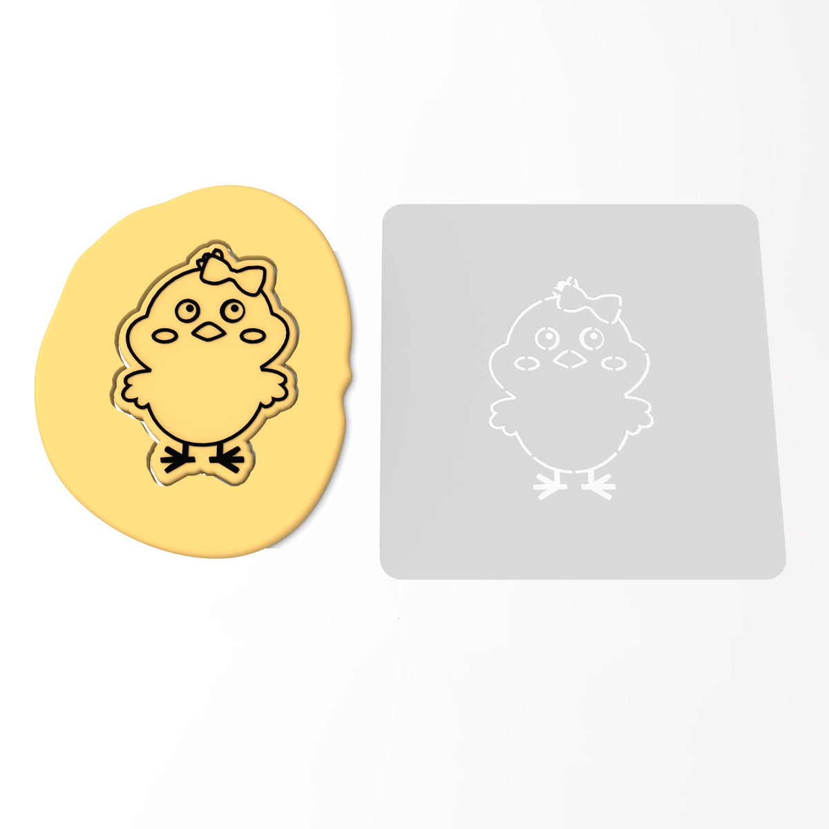Easter Chick Girl Cookie Cutter | Stamp | Stencil #1