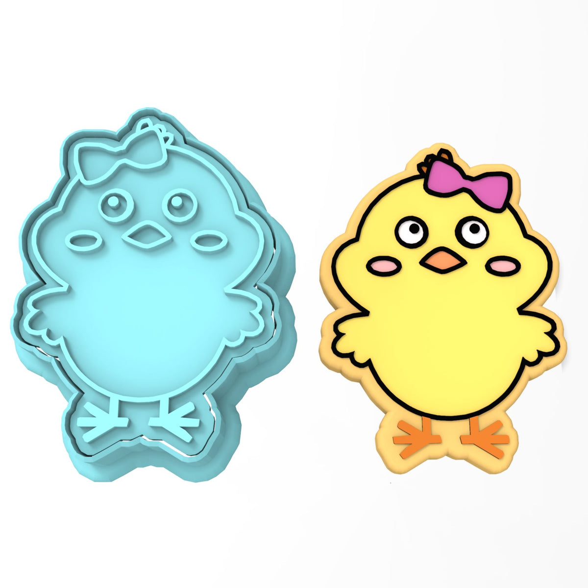 Easter Chick Girl Cookie Cutter | Stamp | Stencil #1
