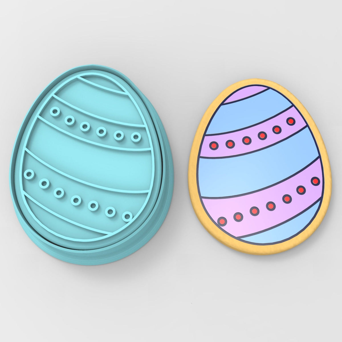 Easter Egg Cookie Cutter  Stamp & Outline #10