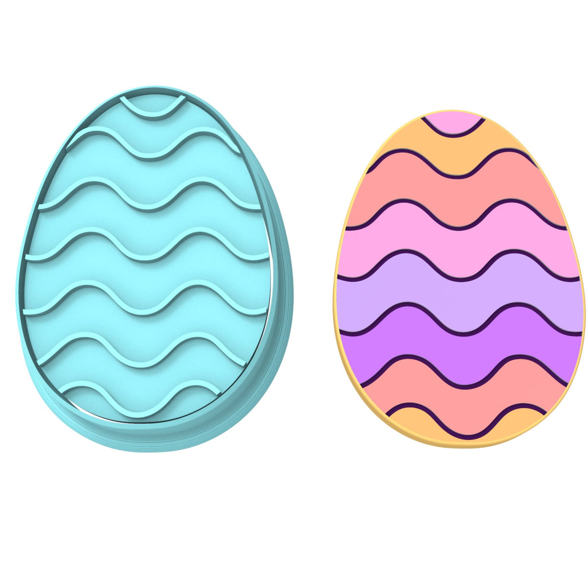 Easter Egg Cookie Cutter  Stamp & Outline #2