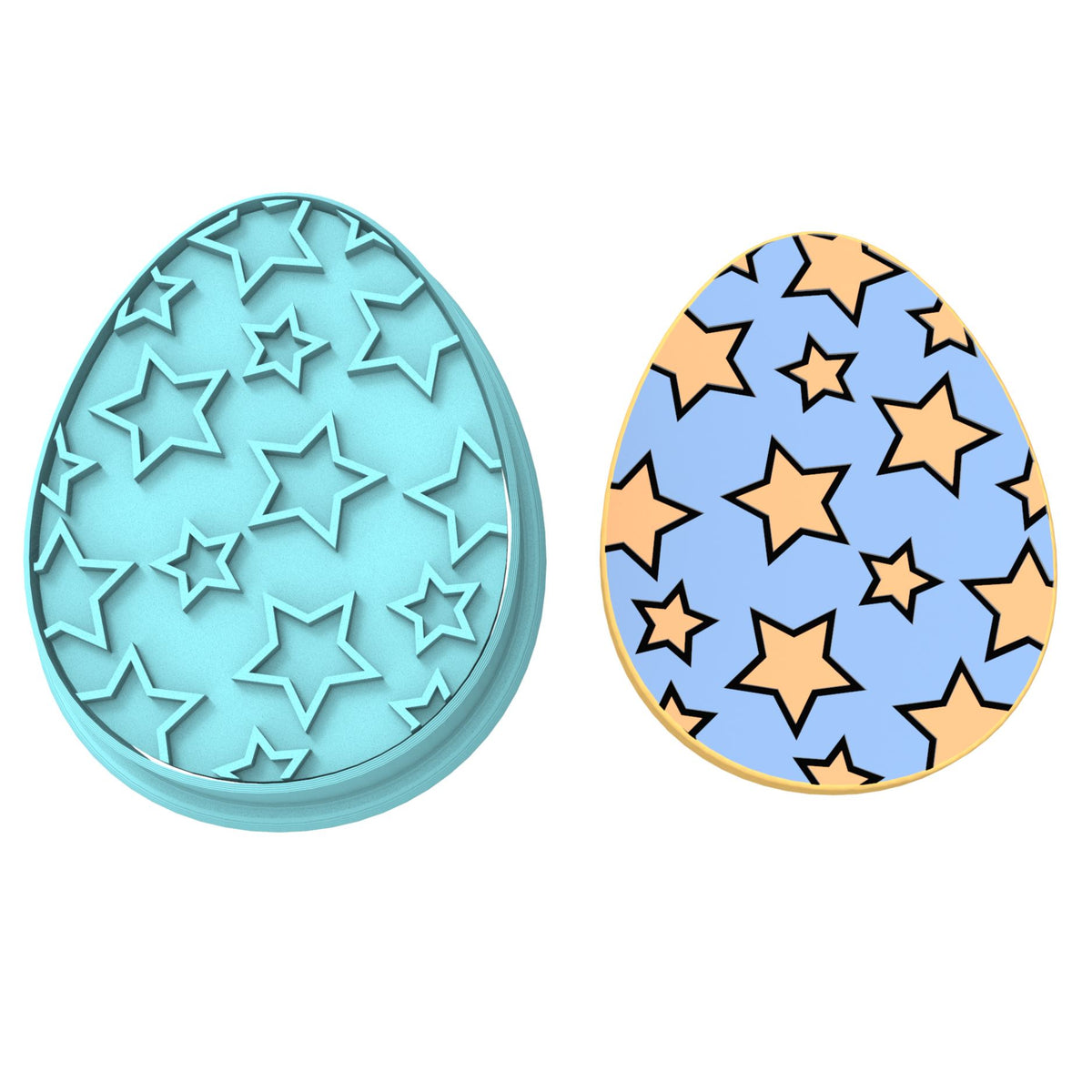Easter Egg Cookie Cutter  Stamp & Outline #4