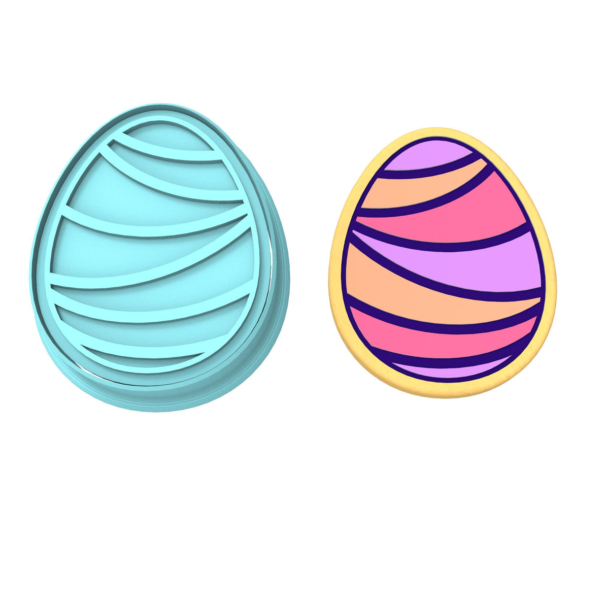 Easter Egg Cookie Cutter  Stamp & Outline #6