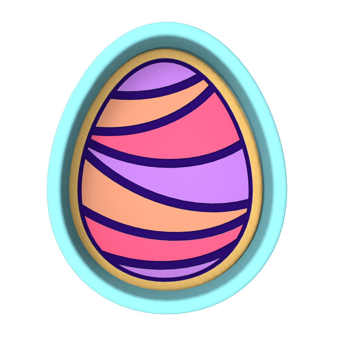 Easter Egg Cookie Cutter  Stamp & Outline #6